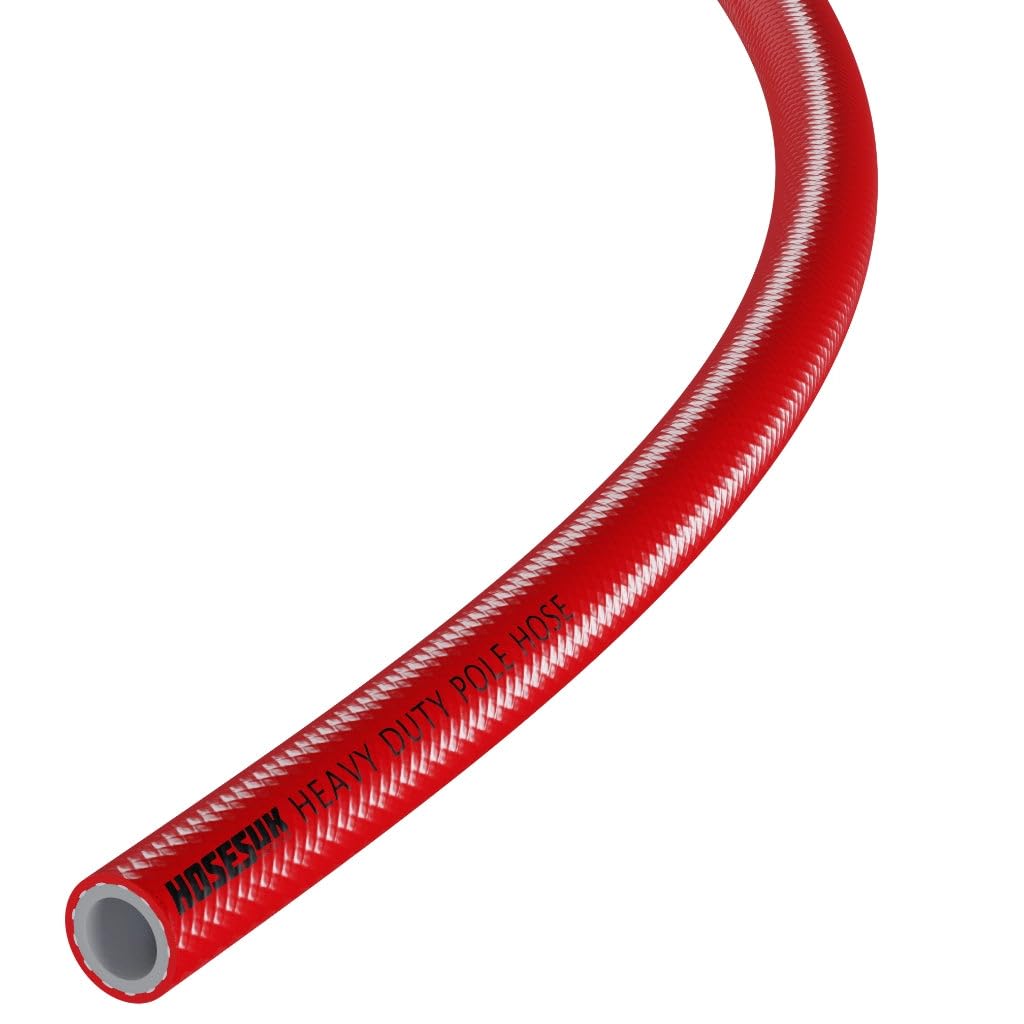Red 6mm (1/4 inch) x 11.5mm (15/32 inch) High Visibility PVC Pole Window Hose 30 Metre
