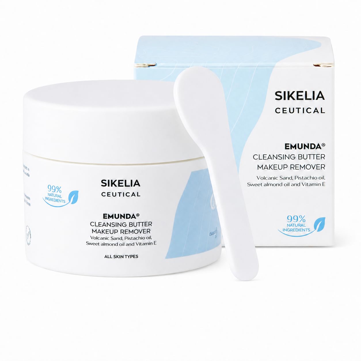 SIKELIA CEUTICAL EMUNDA Burro Struccante e Detergente Viso, 100ml | Naturale 99%, Balsamo Struccante, Pelle Sensibile e Occhi, Doppia Detersione