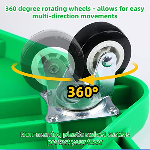 4 Pack Sports Scooter Board With Handles & Non-Marring Plastic Casters, Floor Scooter Board Sitting Scooter For Kids, Fun Scooter Board Children Gym Indoor Outdoor Activities Play Equipment, 12 Inches #TOP3