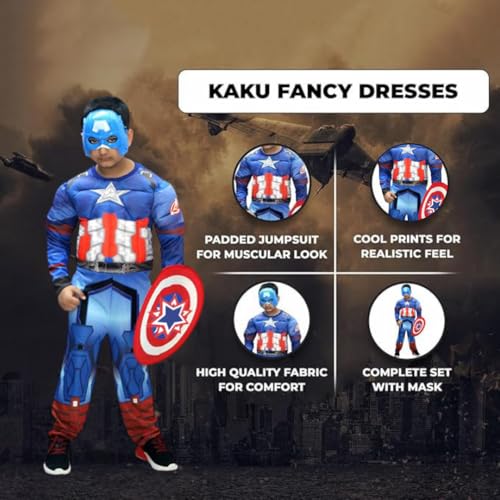 Image of Kaku Fancy Dresses Superhero Costume for Kids - Fancy Dress Outfit for Birthday, Halloween, Role Play