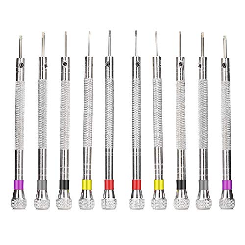 , 10-teiliges Präzisionsschraubendreher-Set mit Schlitzschrauben, für MacBooks, Uhren, Brillen, Armbänder