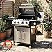 TLSUNNY Gasgrill 4+1 Brenner 15 kW, BBQ Grillwagen Gas mit Seitenkochfeld, Gasgriller Outdoor Edelstahl mit Thermometer, 60x42 cm Grillrost & Warmhalterost, 4 PCS Rollen, Grillküche für Balkon, Garden