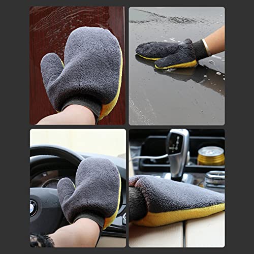 Montesy Auto-Waschhandschuh, Mikrofaser-Chenille, 24 x 20 cm, weicher Auto-Reinigungshandschuh, weiche Waschhandschuhe, Waschhandschuhe, 24 x 20 cm
