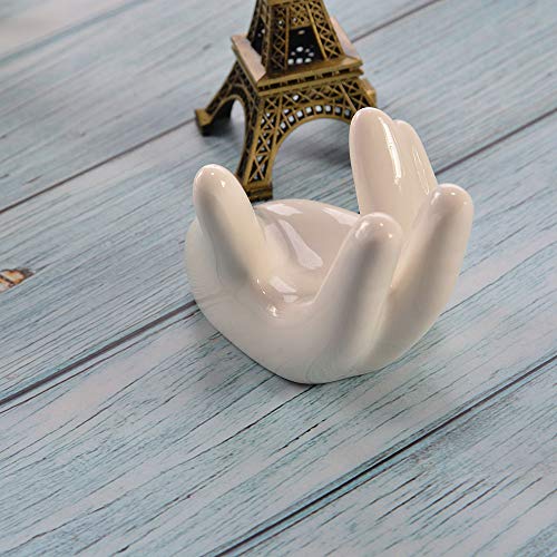 Wixine 2Pcs Ocarina White Ceramic Hand Holder Support Stand For 6 Holes 12 Holes Flute #TOP6