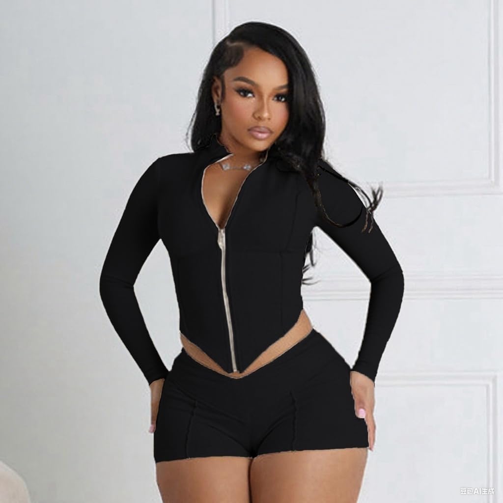 Club Outfits for Women Sexy Clubwear Stretchy Top and Shorts Comfy Sexy Two Piece Outfits for Women Club Night 2026 - Image 2