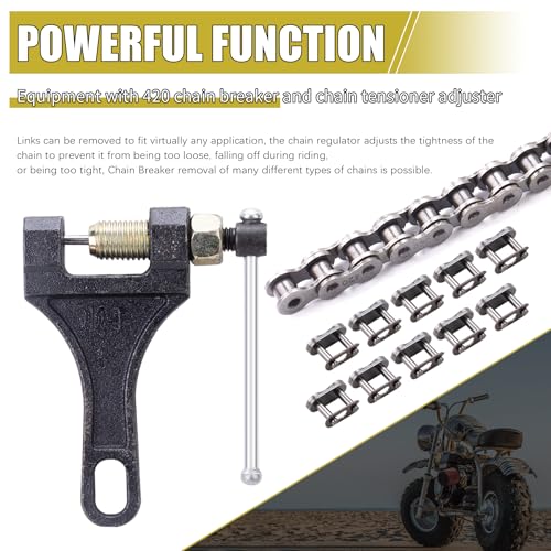 Image of 420 Chain 42 Links + Chain Breaker fit for Coleman CT200U CT200U-EX BT200X Baja Warrior MB200 Massimo Trailmaster Predator 212cc 196cc 6.5hp Mini Bike Parts