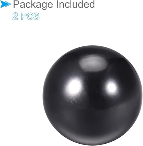 Vista 29 de Pomos de bola termoestables, rosca hembra M12 de 1.575 in de diámetro, agarre de tornillo de mano métrico de plástico rojo