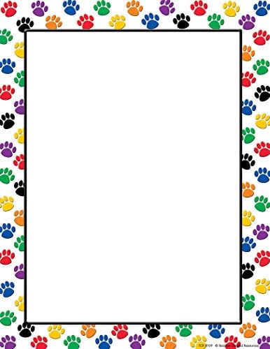 Teacher Created Resources Colorful Paw Prints Computer Paper (4769), Multicolor 8.5 inches X 11 inches