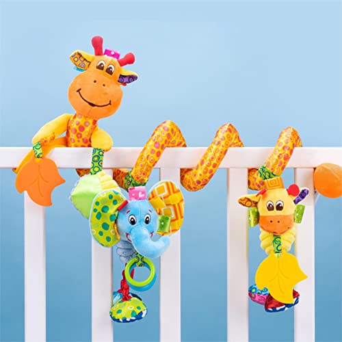 Brinquedo de pelúcia espiral – Ornamento de girafa para carrinho de bebê com caixa de música | Brinq