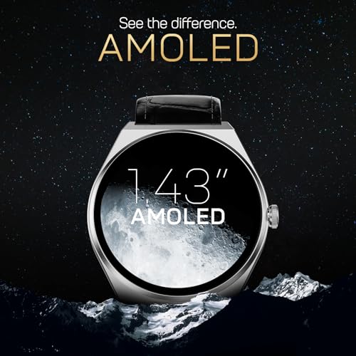 Image of Fire-Boltt Phoenix Nova Smartwatch 1.43 inch Slim Super AMOLED Display, 466x466 Pixel Always-On Display, Bluetooth Calling, Health Tracker for Men & Women Shadow Black