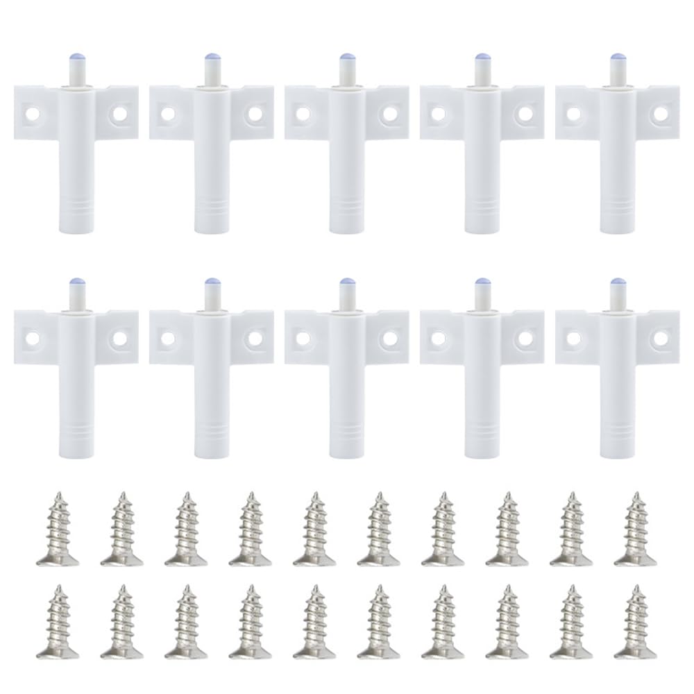 Crozgan 10Pcs Soft Close Damper Buffers with 20Pcs Stainless Steel Screws,Cabinet Soft Close Door Quiet Damper Buffer for Kitchen,Cabinets,Wardrobe