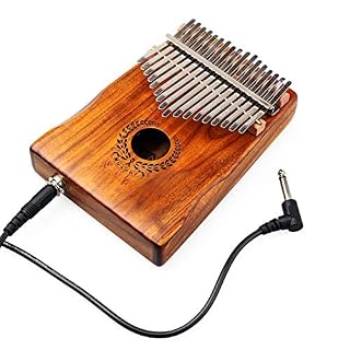 Alnicov 17 touches Acacia EQ Kalimba, micro à doigt électrique avec piano à pouce intégré avec interface audio 6,35 mm… – Image 6