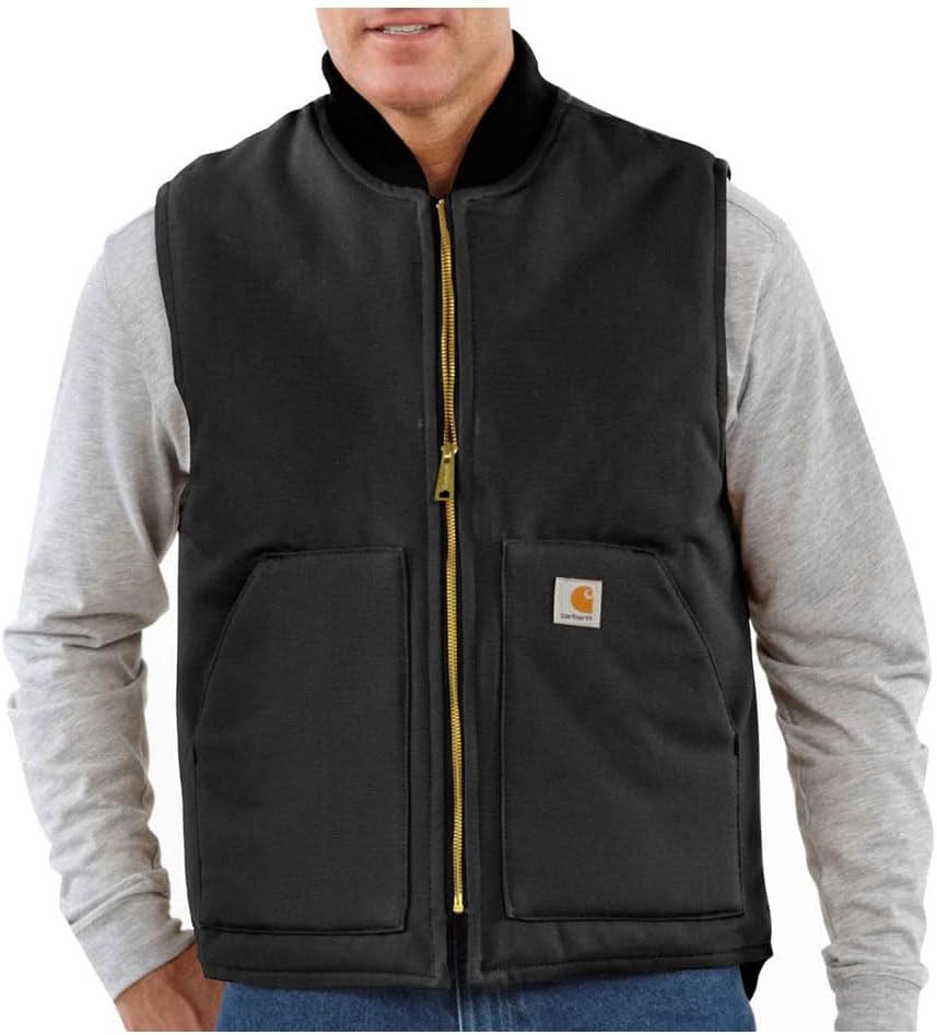 Carhartt Men's V01 Relaxed Fit Firm Duck Insulated Rib Collar Vest, Black, XX-Large - Image 2