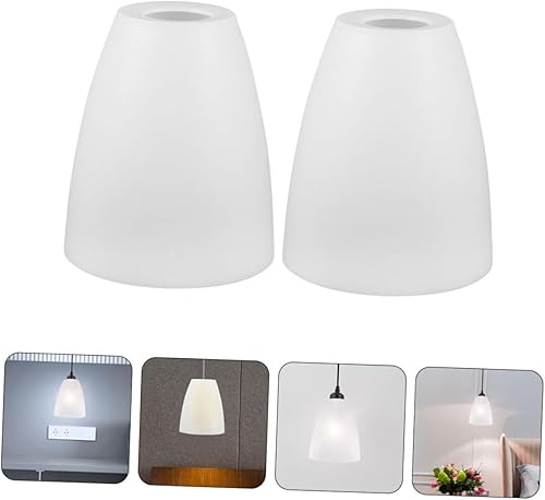 Miniatura 7 de Housoutil Paquete de 2 pantallas de tambor pequeño de 1.654 in, cubierta de lámpara de techo de plástico para lámparas de techo de pared