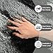 FALARK Fluffy Area Rugs for Bedroom Living Room, 4x6 Black and Grey Soft Plush Striped Rug, Modern Indoor Non Slip Washable Carpet, Furry Throw Carpets for Home Decor
