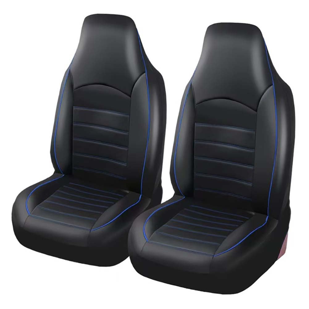 2 Stück Auto-Sitzbezug für Jeep Wrangler 2000-2015, Auto Sitzbezüge Fahrer und Beifahre Set Autositzbezüge, Mit Hoher Rückenlehne Und Schalensitzbezug,B/Blue