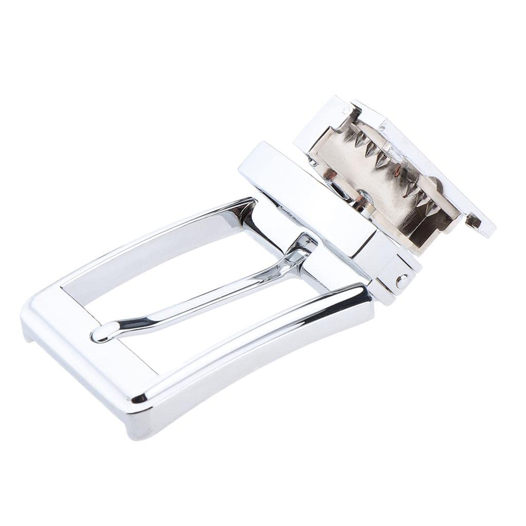 Set di 2 fibbie reversibili per cintura da uomo, fibbia in lega di metallo, adatta a cinture da 3,3-3,4 cm, design classico rettangolare