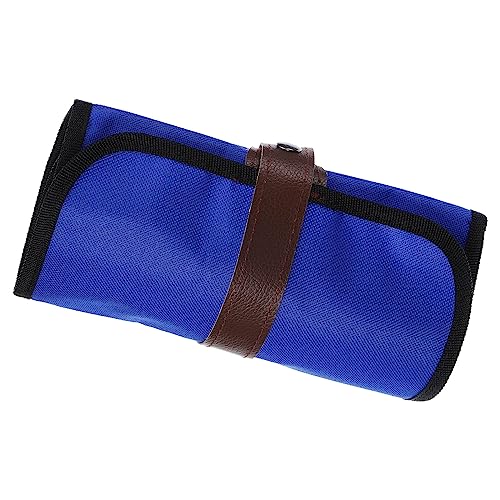 Image of PATIKIL Handmade 36 Slots Roll Up Pencil Case, Oxford Cloth Pencil Wrap Pouch Pen Holder Organizer for Artist Drawing Coloring Sketching, Blue