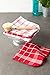 DII Waffle Weave Kitchen Collection, 100% Cotton, Dishcloth Set, Red 12 Piece