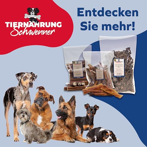 Tiernahrung Schwenner - Kurze Rinderkopfhaut für Hunde getrocknet – Dog Snacks – Hunde Zahnpflege – 1000g 8-18 cm 6