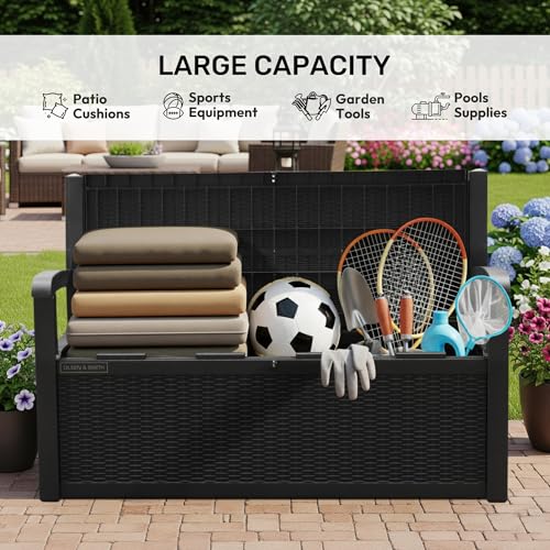 Banc de rangement extérieur résistant aux intempéries coffre de jardin
