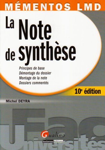 Télécharger La note de synthèse Gratuit
