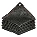 Malla para Sombra de Jardín,Red de Sombra Negra de 12 Pines Cifrado Espesado,Malla Ocultación Anti-UV 90%,para Invernadero,Plantas,Patio,Toldo Parasol Aire Libre,con Arandelas (7x8m/23x26.2ft)
