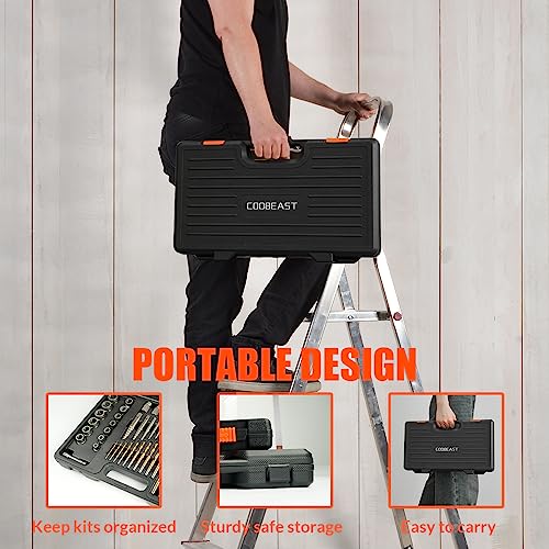 62Pcs Screw Extractor Set with Left Hand Drill Bit, Bolt Extractor Kit Heavy Duty, Easy Out Extractor Socket Set for Broken Nuts Bolts, Stripped Screw Remove with Portable Case