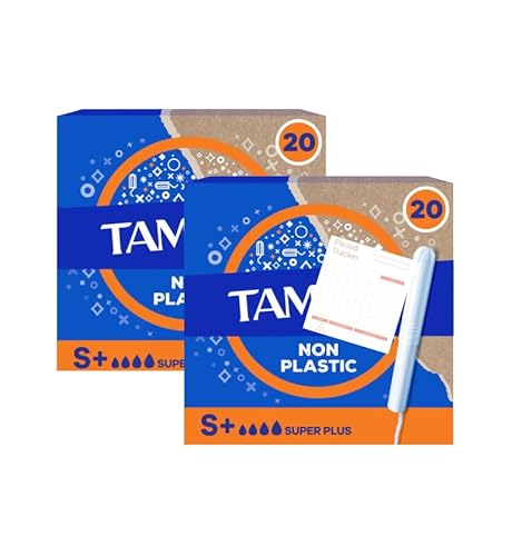 Tampons Multipack Bundle, Super Plus with Cardboard Applicator, 40 Tampons (2 Packs of 20), Leak Protection, Fragrance-Free, Super Absorbent for Long Lasting Protection AFG Supplies Bundle