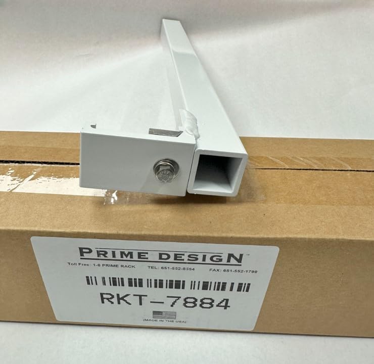 Ladder Rack Double Ladder L-Post, Gen4 Square Cap, 16in Height, White Powder Coated, RKT-7884