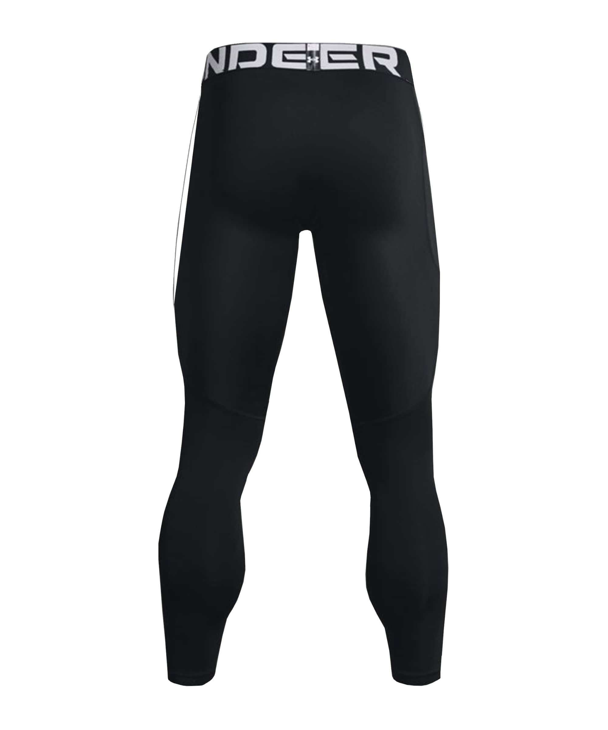 Under Armour Leggings ColdGear Uomo, Nero/Bianco, M Alti