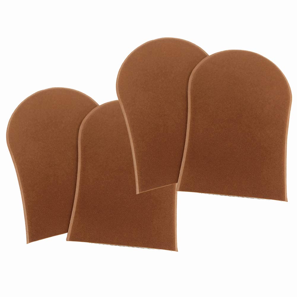 Gloves Applicator & Premium Self Tanning Applicator Mitts, Facial Tanning Mitts, single sided Microfiber Sunless Glove, sunless tanning mitt with 4 Large Mitts Gloves (Brown)