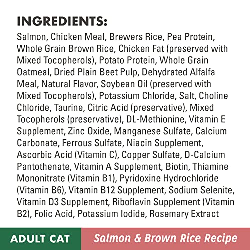 Nutro Wholesome Essentials Adult Natural Dry Cat Food Salmon & Brown Rice Recipe, 14 Lb. Bag #TOP4