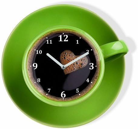 Modern Green Wall clock Decoration Cup Living room Kitchen Dining room Lunchroom Deco Silent