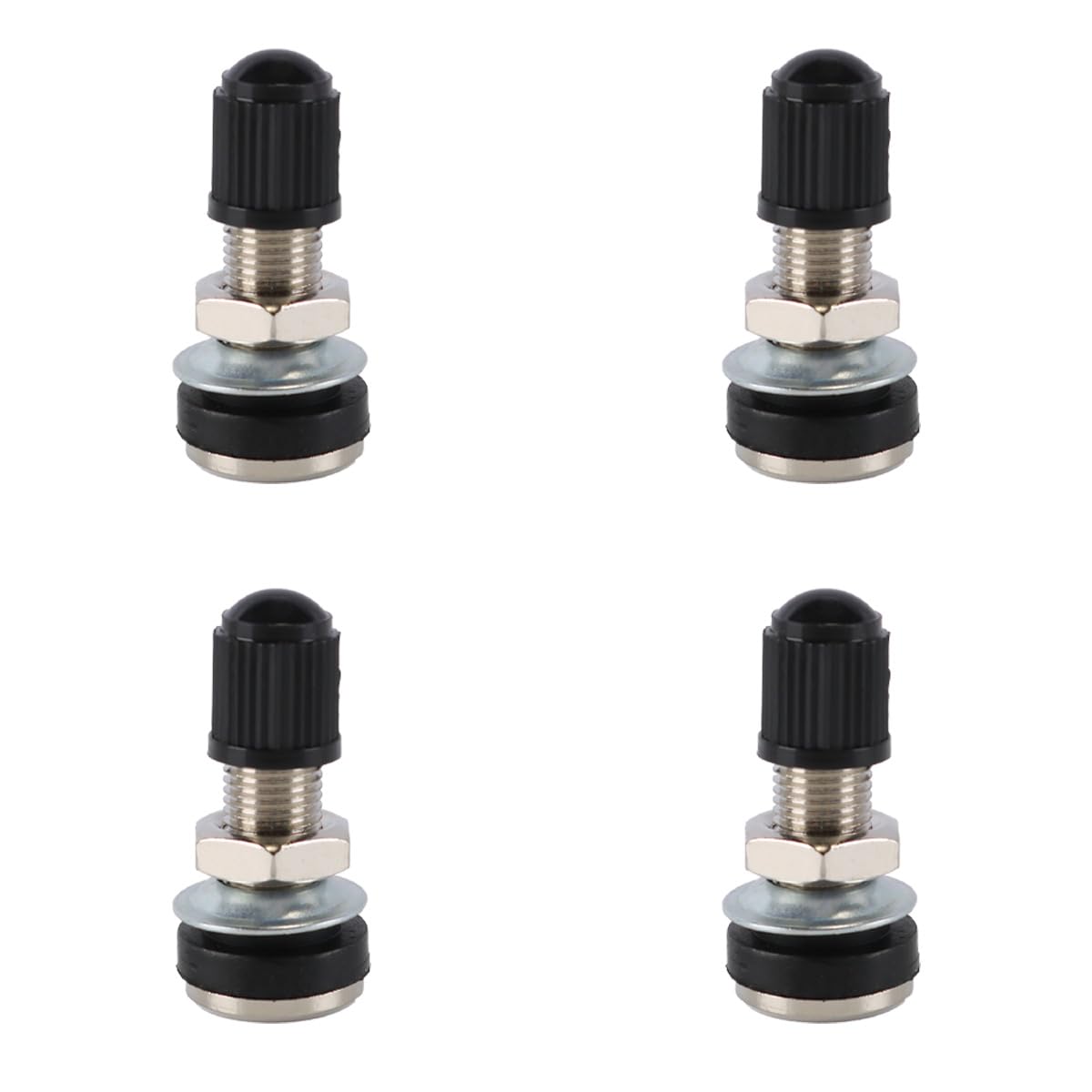 Gorise Juego de 4 vástagos de válvula de neumático con Tapa Antipolvo, Eje de válvula de Metal sin cámara para neumáticos de Motocicleta y automóvil, construcción de Cobre.