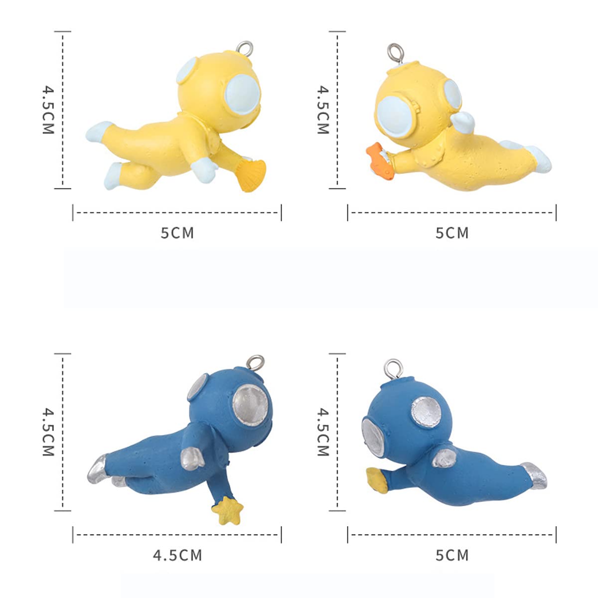 Confezione da 2 Decorazioni Galleggianti per Acquari Decorazione per Acquario Subacqueo Carino Accessori per Acquari Compagno di Giochi per Pesci,A