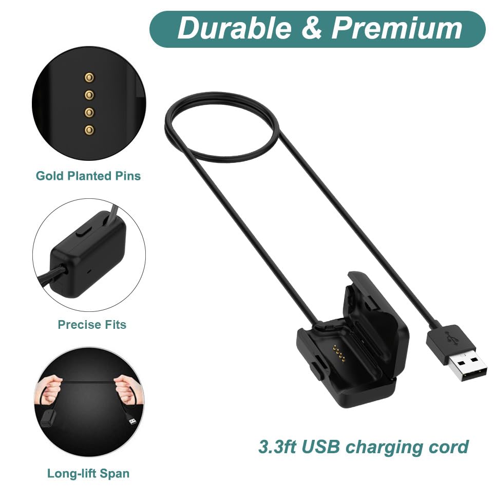 kwmobile Cavo Caricabatterie Compatibile con AfterShokz Xtrainerz AS700 / OpenSwim S700 Cavo - Carica Batterie USB Smartwatch - Cavetto Ricarica Orologio Fitness