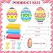 3 Pcs Easter Table Decorations, Easter Tiered Tray Decor, Colorful Wooden Easter Egg Signs with Ribbon, Glitter Easter Decoration Farmhouse Tabletop Centerpiece for Home Kitchen Spring Party