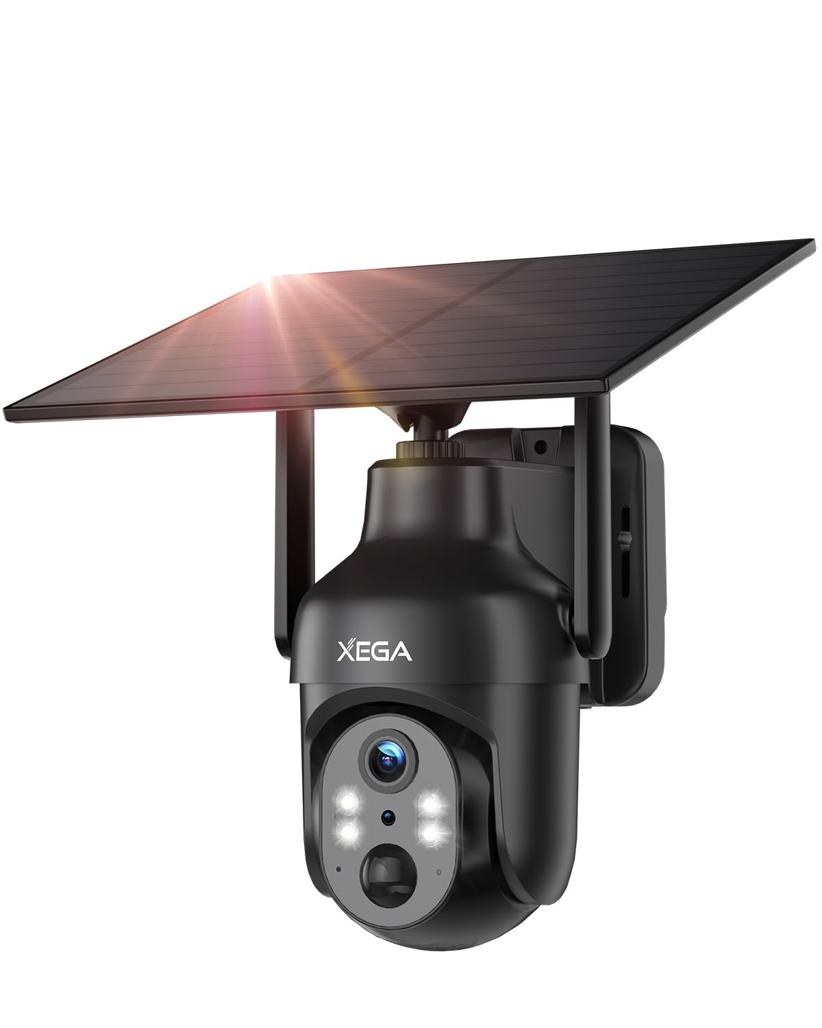 Xega WiFi Solar Security Camera, HD PTZ Wireless Outdoor IP Camera Surveillance Rechargeable Battery with Solar Panel, IR Night Vision, 2-Way Audio, PIR Motion Detection, IP66 Waterproof, 2.4GHz-image-10