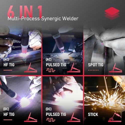 Image of YESWELDER 200A AC /DC Aluminum Tig Welder with Pulse Large LED Display, Digital Inverter STICK /TIG 110 /220V Dual Voltage TIG Welding Machine TIG-200P ACDC