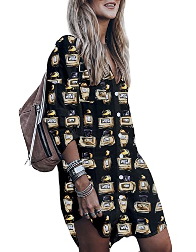 Image of Women's Swimsuit Cover up,Silky Button Down Shirt Midi Dress Kimono,Summer Bathing Suit Beach Coverups for Women (CP-Aline)