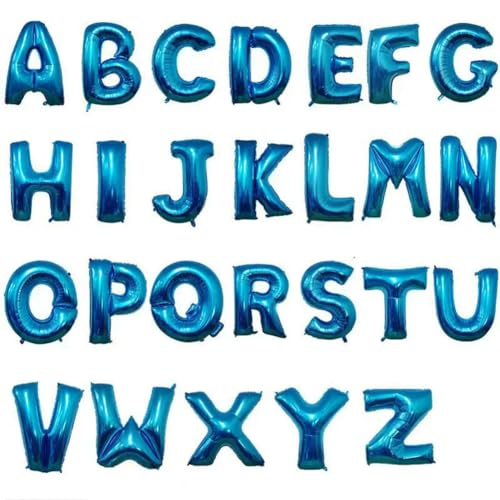 Globos de papel de aluminio de 16/32 pulgadas, color oro rosa, azul, rosa, globos de letras para bricolaje, azul-U, 16 pulgadas
