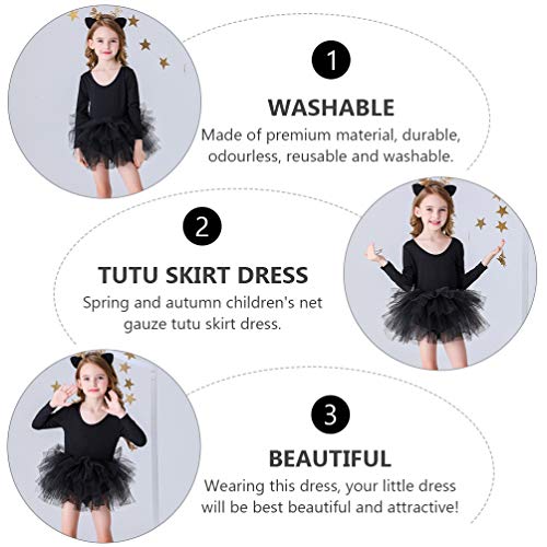 KESYOO 1 Unidade Primavera E Outono Crianças Gaze Vestido Desgrenhado Saia Tutu Saia Balé