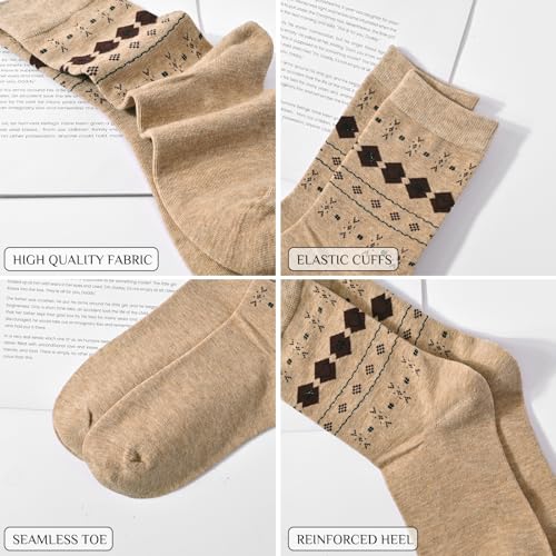 Image of Women's Cute Crew Socks, Casual Athletic Cotton Bowknot Cherry Calf Novelty Socks for Women