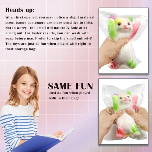 Image of Big Hand Painted Cat Squishy Toys,Large Cute Ultra Soft Kitty Squeeze Fidget Toys for Stress Relief ,Kawaii Squishies Sticky Animal Toys for Adults Kids,Decompression Sensory Balls Toys for Autism
