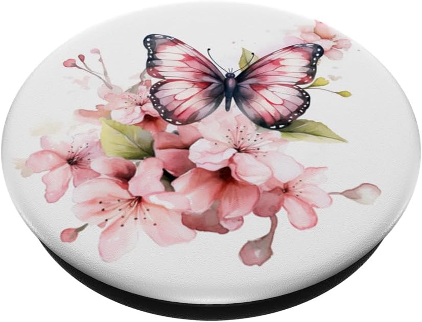 Pink Butterfly PopSockets Adhesive PopGrip - Image 2