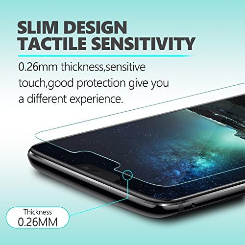 OnePlus 6 Screen Protector [2 Pack], Full Coverage HD Tempered Glass Anti-Scratch Bubble-Free Screen Protector for Oneplus 6