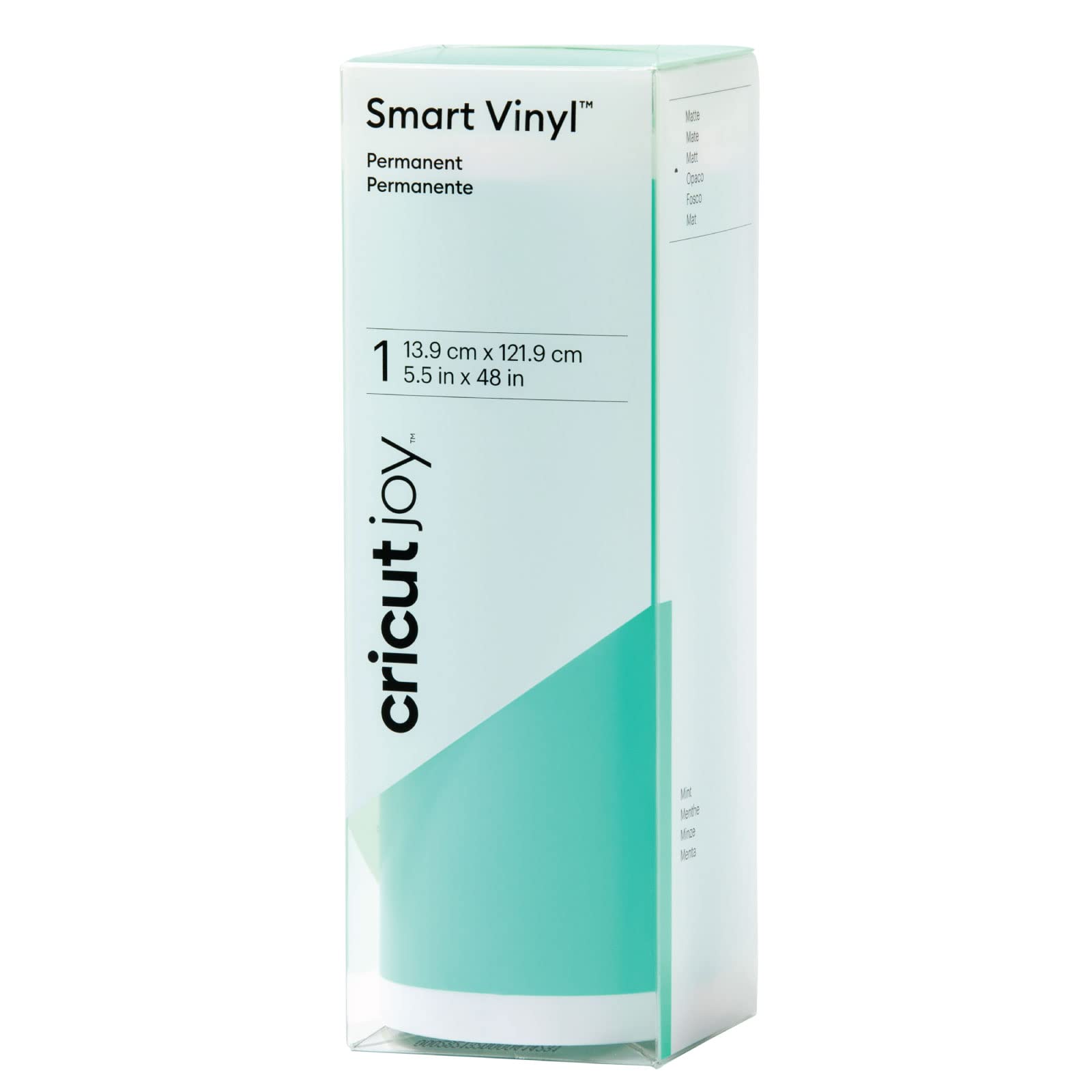Cricut Smart Permanent Matte Vinyl (5.5in x 48in, Mint) for Joy machine - matless cutting for shapes up to 4ft, & repeated cuts up to 20ft