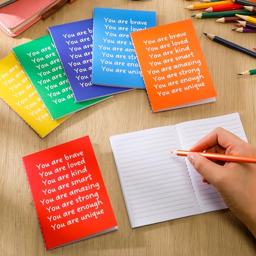 Image of Spakon 24 Pcs Back to School Gifts for Students Bulk Mini Inspirational Notebooks Small Journal Pocket Positive Affirmation Motivational Notepad First Day of School Gifts for Teacher (Rainbow)