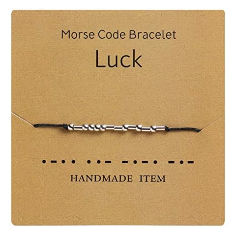 DAISHIAO I Love You Morse Code Dainty Beaded Bracelet Cover